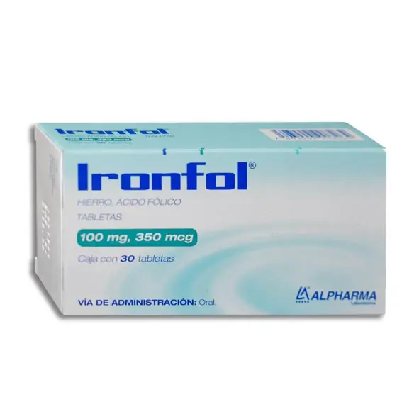 IRONFOL c/30 TABS. 100 MG/350 MCG.
