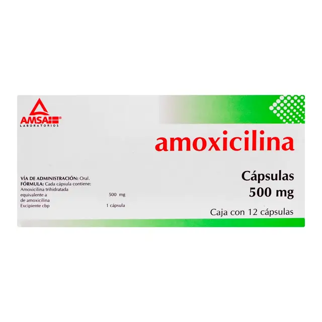 AMOXICILINA (Amsa) c/12 CAPS. 500 MG.