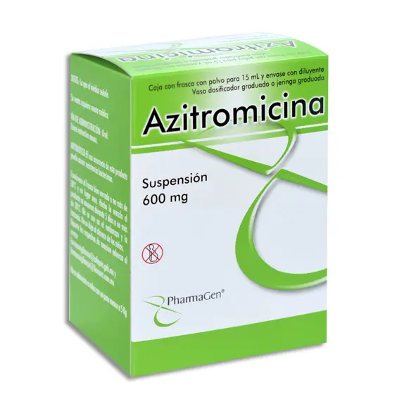 AZITROMICINA (Pharmagen) SUSP. 600 MG/15 ML. (200mg/5ml.)