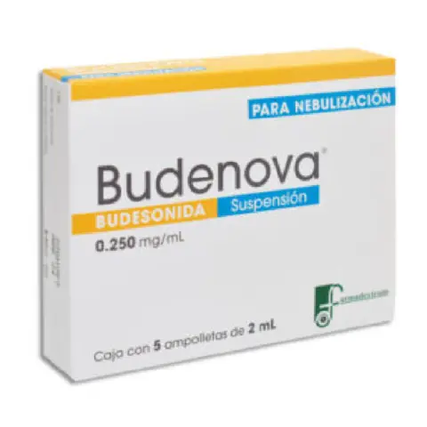 BUDENOVA SUSP. p/NEBULIZACIÓN c/5 AMPTAS. 2 ML. 0.250 MG/1 ML.