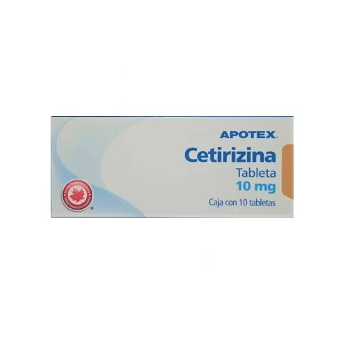 CETIRIZINA (Apotex) c/10 TABS. 10 MG.