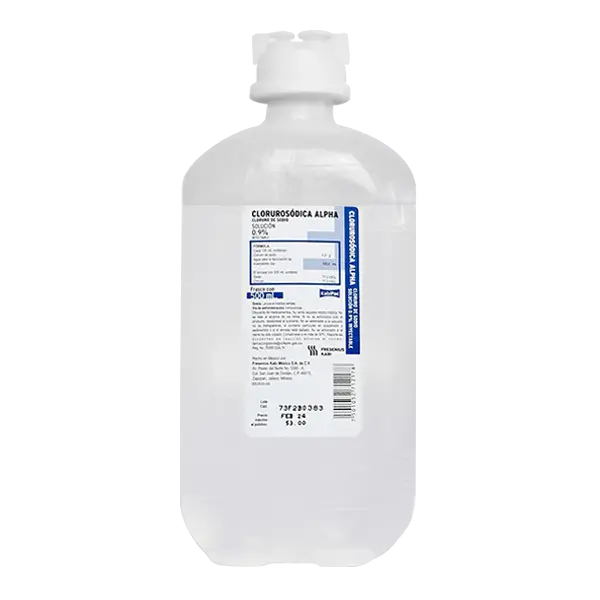 CLORUROSÓDICA ALPHA Sol. Iny. 0.9% Fco. 500 ML.