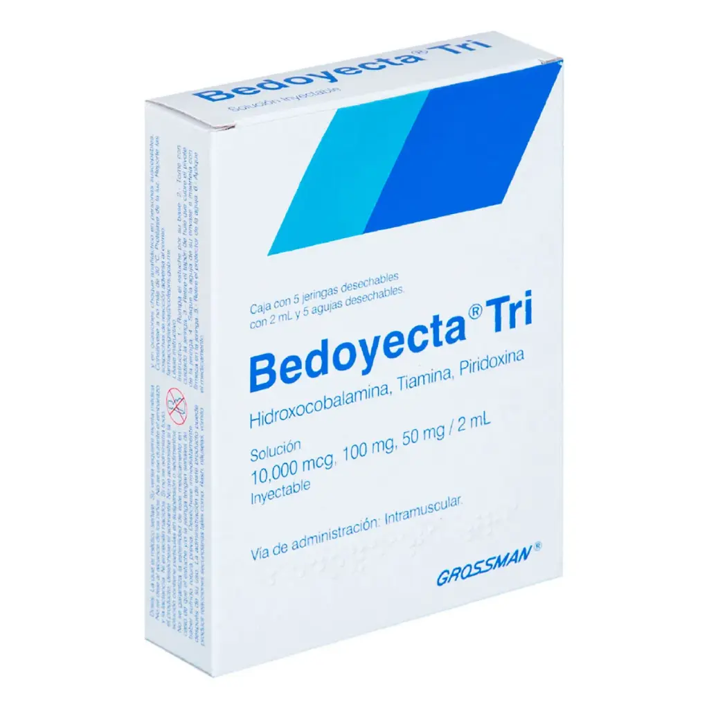 BEDOYECTA TRI Sol. Iny. c/5 JGAS. Prellenadas 100-50-10 MG/2 ML.