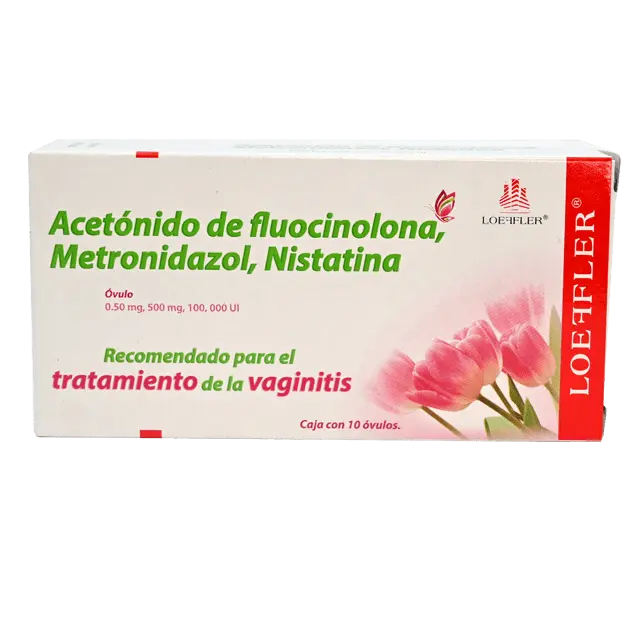 FLUOCINOLONA/METRONIDAZOL/NISTATINA c/10 OVS. 0.5mg/500mg/100,000u.