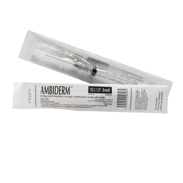 JERINGA 3 mL. (Ambiderm) c/AGUJA 22Gx32mm. c/1 Pza.