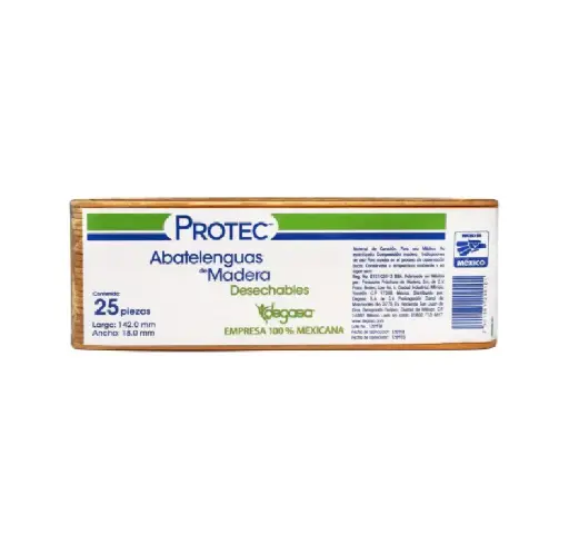 [514201] ABATELENGUAS de MADERA (Protec) Paq. c/25 Pzs.