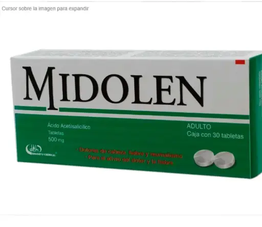 [80204] MIDOLEN Adulto c/30 TABS. 500 MG.