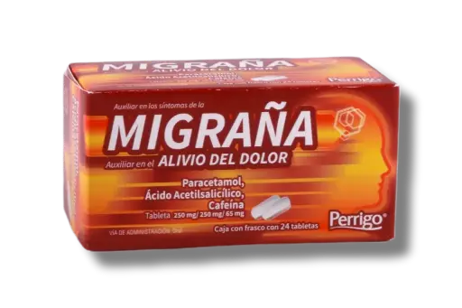 [104009] MIGRAÑA (Perrigo) c/24 TABS 250/250/65 MG.