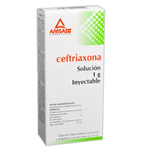 [480107] CEFTRIAXONA (Amsa) Sol. Iny. IV. c/1 FCO. AMP. 1 G/10 ML.