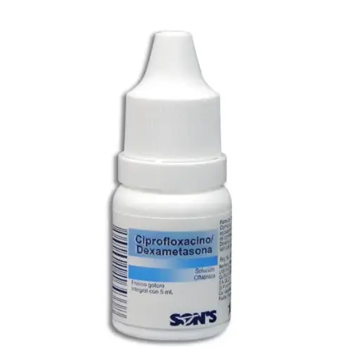 [341610] CIPROFLOXACINO/DEXAMETASONA (Son´s) Sol. Oft. Fco Gotero 5 ML. 3.5-1 MG/1 ML.