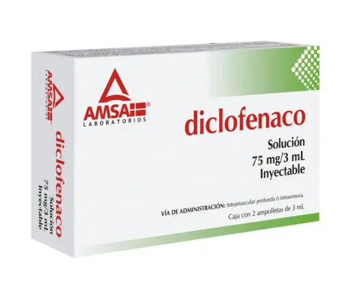 [542604] DICLOFENACO (Amsa) Sol. Iny. c/2 AMPTAS. 75 MG/3 ML.