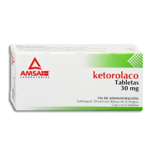 [480207] KETOROLACO (Amsa) c/6 TABS. Sublingual 30 MG.